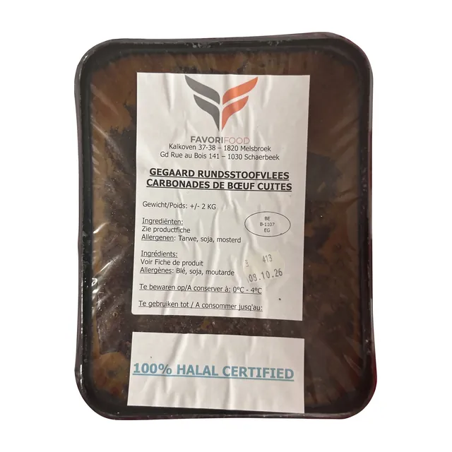 CARBONADES BOEUF HALAL +/- 2KG FAVORIFOOD