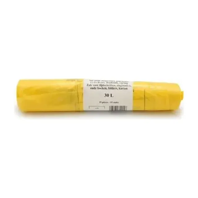 SAC POUBELLE BXL JAUNE 30L 15/RLX