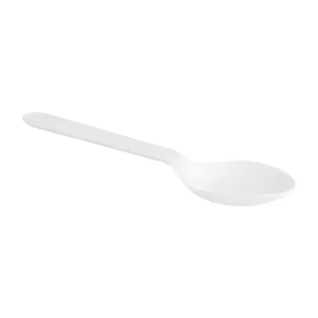CUILLIERE A CAFE 100PCS 10CM BLANC CPLA